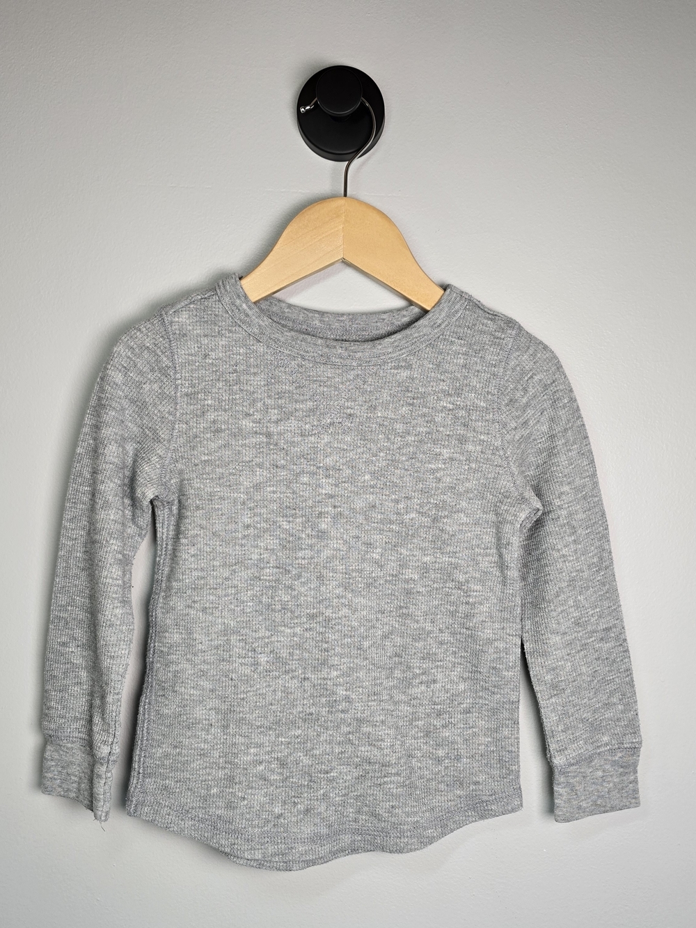 Old Navy Heather Gray Long-Sleeve Thermal Top for Kids Waffle Knit